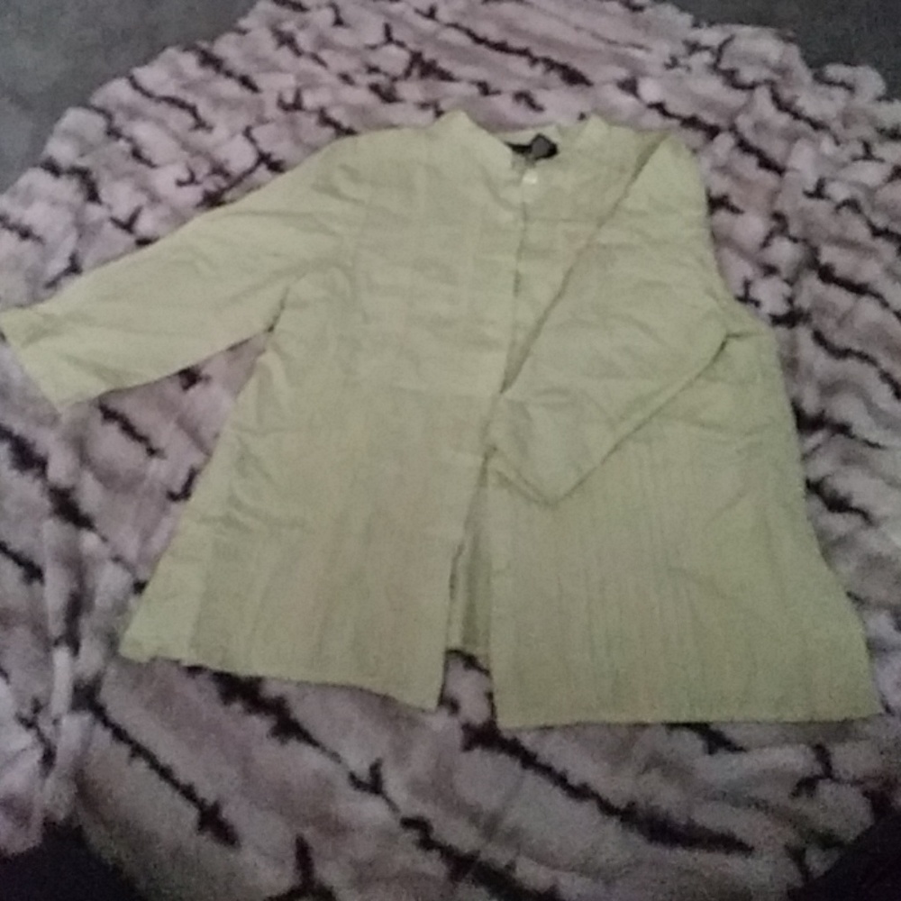 Light green 3/4 length sleeve blouse